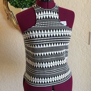 AS by DF Black & Ivory Printed Halter Tank - XS